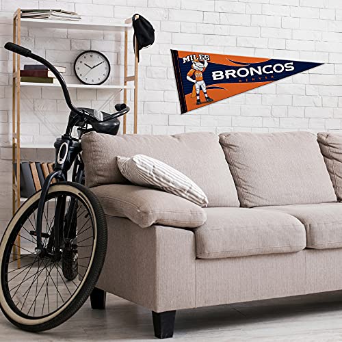 Image of Rico Industries NFL Football Denver Broncos Miles 12 inch x 30 inch Felt Wall Decor Pennant - Great for Home /Bed Room /Man Cave Decor