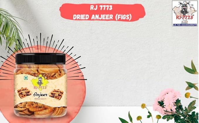 Image of RJ 7773 Premium Dried Afghani Anjeer, Rich in Fibre, Calcium & Iron, Low Calorie, Fat-Free Dried Figs (500g)