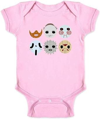 Pop Threads Horror Masks Monster Scary Movie Halloween Spooky Infant Baby Boy Girl Bodysuit