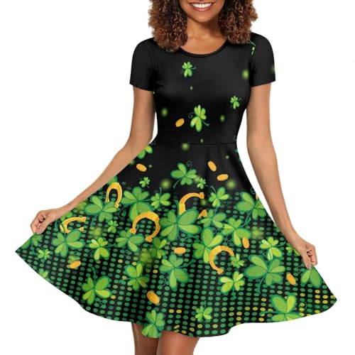 Image of Biyejit Women's Summer Casual Short Sleeve T-Shirt Swing Dress Crew Neck Plus Size S-4XL