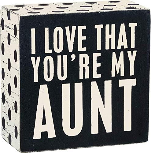 Primitives by Kathy 21309 Polka Dot Trimmed Box Sign, 3.5" x 3.5", You're My Aunt image 5
