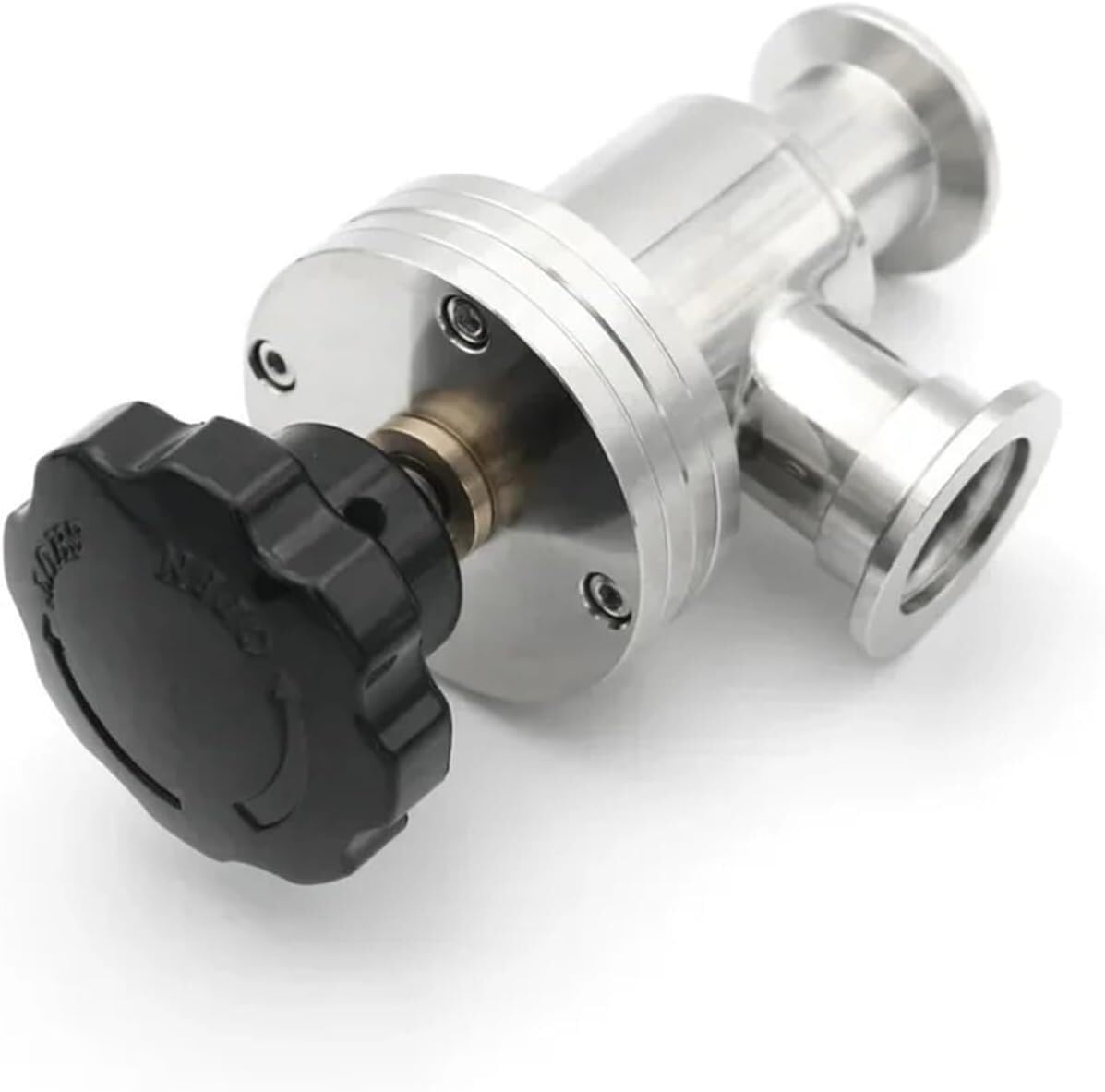 Válvula deflectora manual de alto vacío tipo L de acero inoxidable - Válvula de ángulo compatible