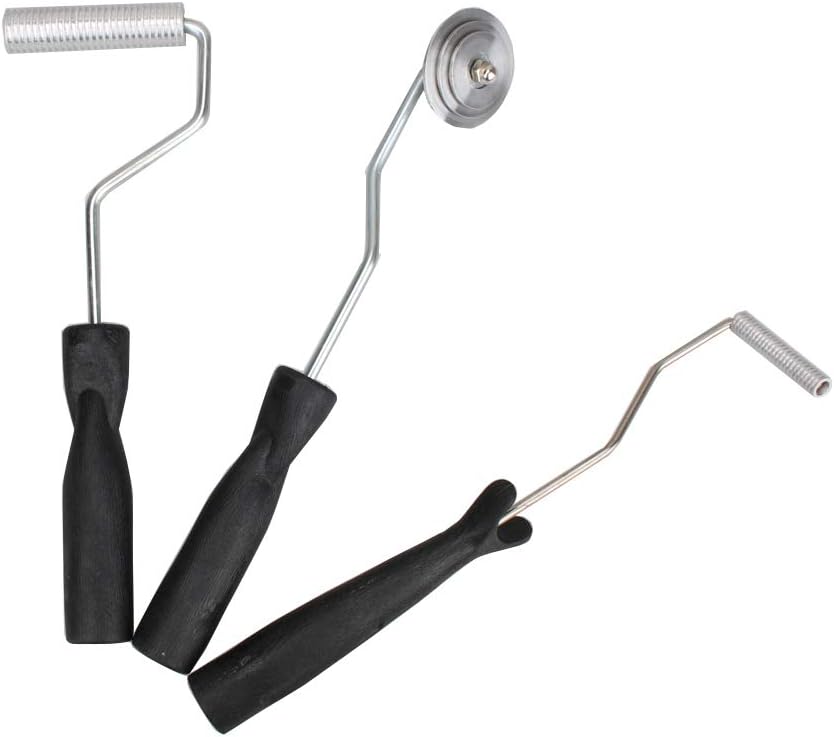 poraxyFiberglass Roller Tools Kit, 3Pcs Bubble Paddle Tool Fiberglass Resin Laminating Roller Set for Tub Shower Bathtub Boat Repair