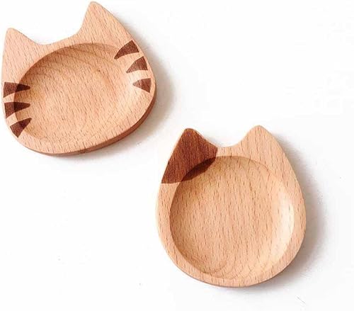 Miniatura 1 de Cucharas de café de madera para gatos, 2 lindos gatos gatitos de madera para cucharas de café, soporte para cucharaditas, decoración de estación de