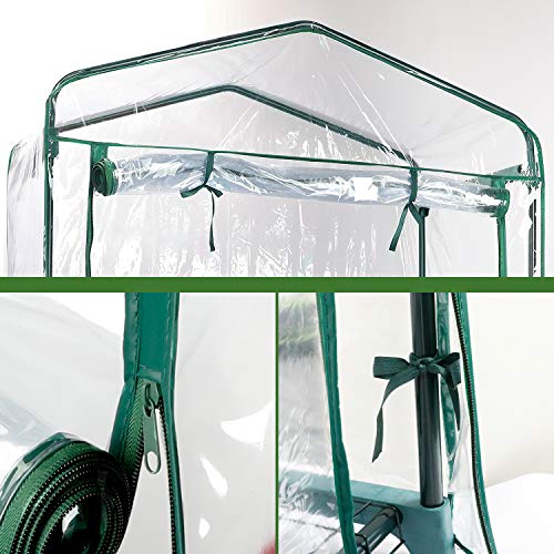 Worth Garden Transparent Replacement Cover For Extra Wide 5 Tier Greenhouse - With Roll-Up Zipper Door - Applicable Size 40 In. L X 19 In. W X 75 In. H - Clear Cover Only #TOP5
