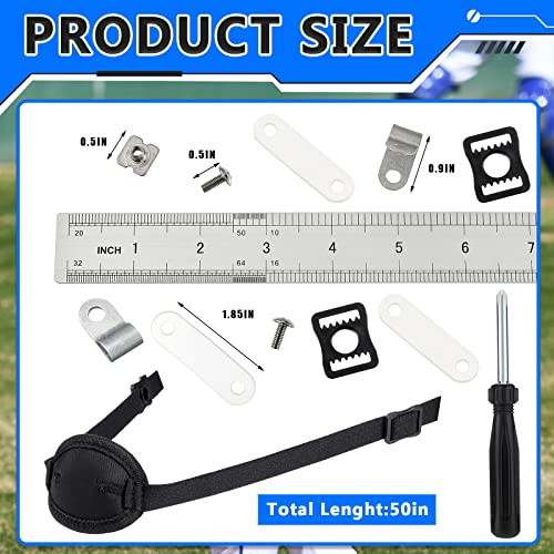 26 Pcs Helmet Repair Kit Include Helmet Chin Strap Screwdriver 4 R Shape Football Visor Clips 12 Screws With Nuts 4 Rubber Gaskets 4 Helmet Buckles, Hardware Kit For Youth Hockey Baseball Sports #TOP1