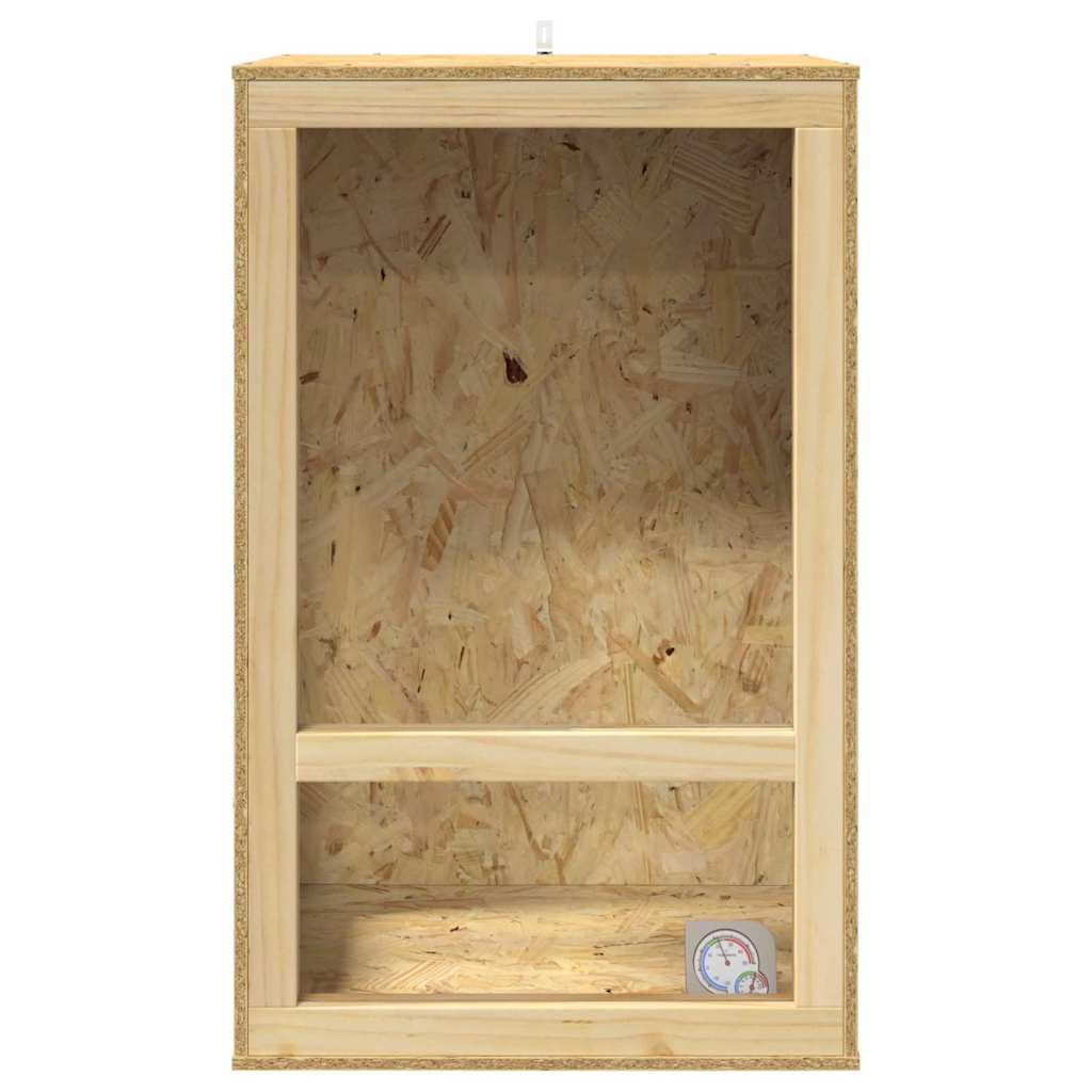OSB Terrarium 50x50x80 cm Reptilienhabitat für Reptilien Amphibien Nagetiere mit Glasfront und Thermometer
