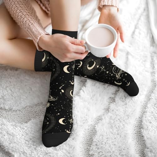 Image of MOLIAN Athletic Crew Cushion Socks Unisex Breathable Mid-Calf Socks for Running Workout