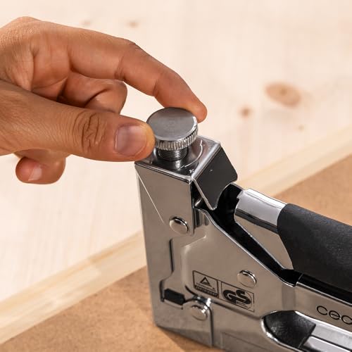 Miniatura 4 de Cecotec Grapadora Manual Para Grapas, Grapas En U, Clavos Y Clavos Sin Cabeza Fasttacker 4in1 Full Equip, Extracción De Grapas Fácil, Regulador De Potencia, Incluye 8000 Grapas, Quitagrapas Y Maletín