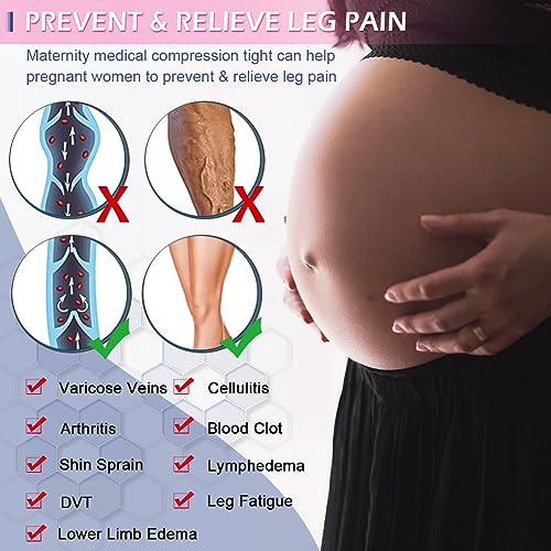 beister maternity medical compression tights 20-30mmhg graduated support pregnancy legging with button elastic band amp abdominal protection footless high waist compression pantyhose for varicosity