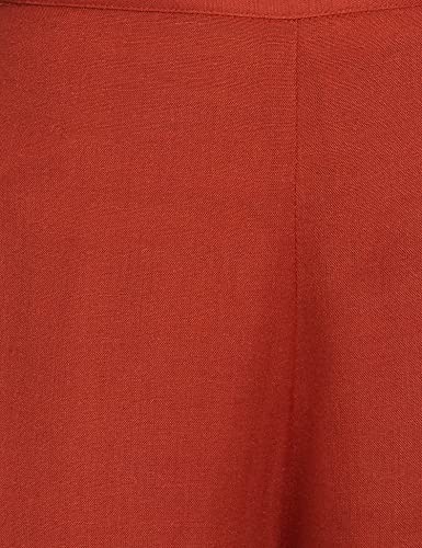 Image of W for Woman Apricot Orange Solid Pleated Carrot Pants for Women