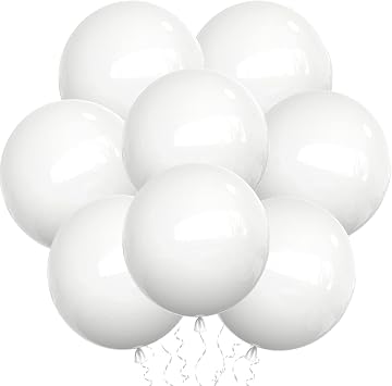 White Balloons Latex Party Balloons - 20 Pack 18 Inch Big White Thicker Balloons Large Round Helium Balloons for Baby Shower Wedding Graduation Birthday White Themed Party Decorations