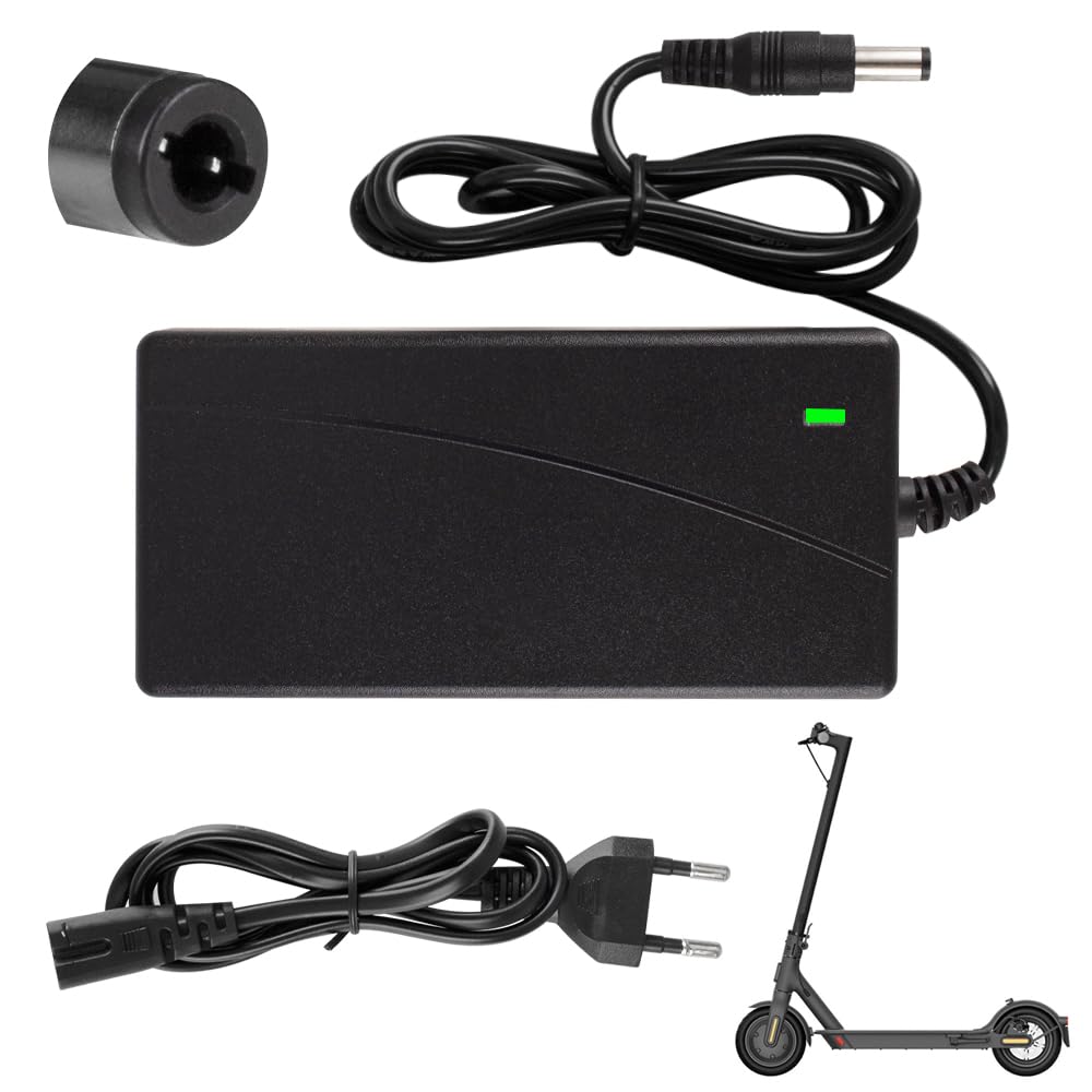 Caricatore Monopattino Elettrico, 42V 2A AC Caricatore Hoverboard, Caricabatterie Adattatore di Alimentazione, per Scooter Elettrico, Bici Equilibrata, Hoverboard, Bicicletta Elettrica (5.5*2.5mm)