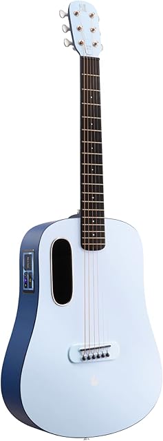 BLUE LAVA Touch Smart Guitar, Beginner Acoustic Practice Guitars for Adults & Teens 36'' Ocean Blue