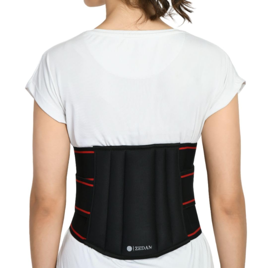 ZEDAN Cotton Lower Back Brace Support/Lumbar Support Waist Belt | For Back Pain Relief | Compression Belt With Dual Adjustable Straps For Men & Women Universal/Free size (Red) (B0CXT2RSWZ) Amazon Price History, Amazon Price Tracker