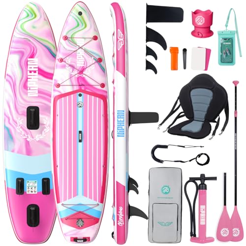 Niphean (Extra Large) Inflatable Paddle Board, SUP for 2+1 People/Family, Stand Up Paddle Board with (Beginner Friendly) StabilTrac™ Fin, Waterproof Phone Pouch, Paddle Boards for Adults, Gift Ideas option