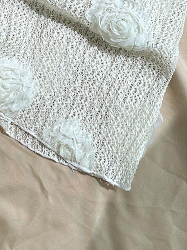 Women's Floral Appliques Knot Side Summer Bikini Cover Up Skirt4