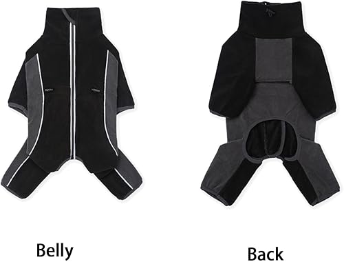 Fleece Dog Coat for Small Medium Dog,Pullover Pajamas — close-up of materials and construction quality