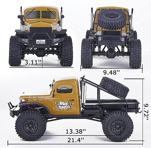 Image of BEEZRC RocHobby 1 /10 Atlas RC Crawler, 4WD with Lighting, 2.4GHz RC Rock Truck, Off Road Hobby Grade, Remote Control Car for Adults, Need to Complete with Battery (Yellow)