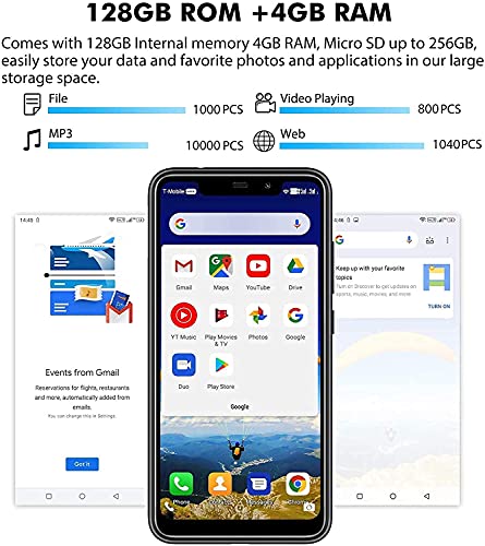 OUKITEL C22 Smartphone 5 Zoll ohne Vertrag, 128 GB Speicher, 4 GB RAM