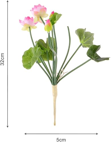 Miniatura 3 de NOLITOY 2 flores artificiales de loto, mini lirio de agua de seda para arreglos florales, boda, oficina, decoración de mesa del hogar, rosa oscuro