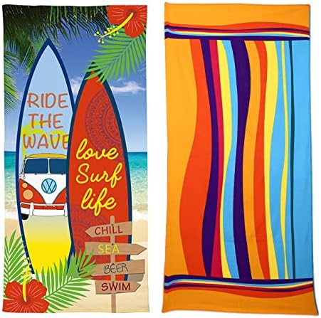 Liomind 2 Pack Palm Leaf Beach Towels 28”x60” for Kids Men Women Girls Boys