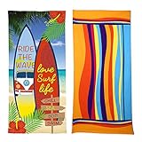 Liomind 2 Pack Palm Leaf Beach Towels 28”x60” for Kids Men Women Girls Boys
