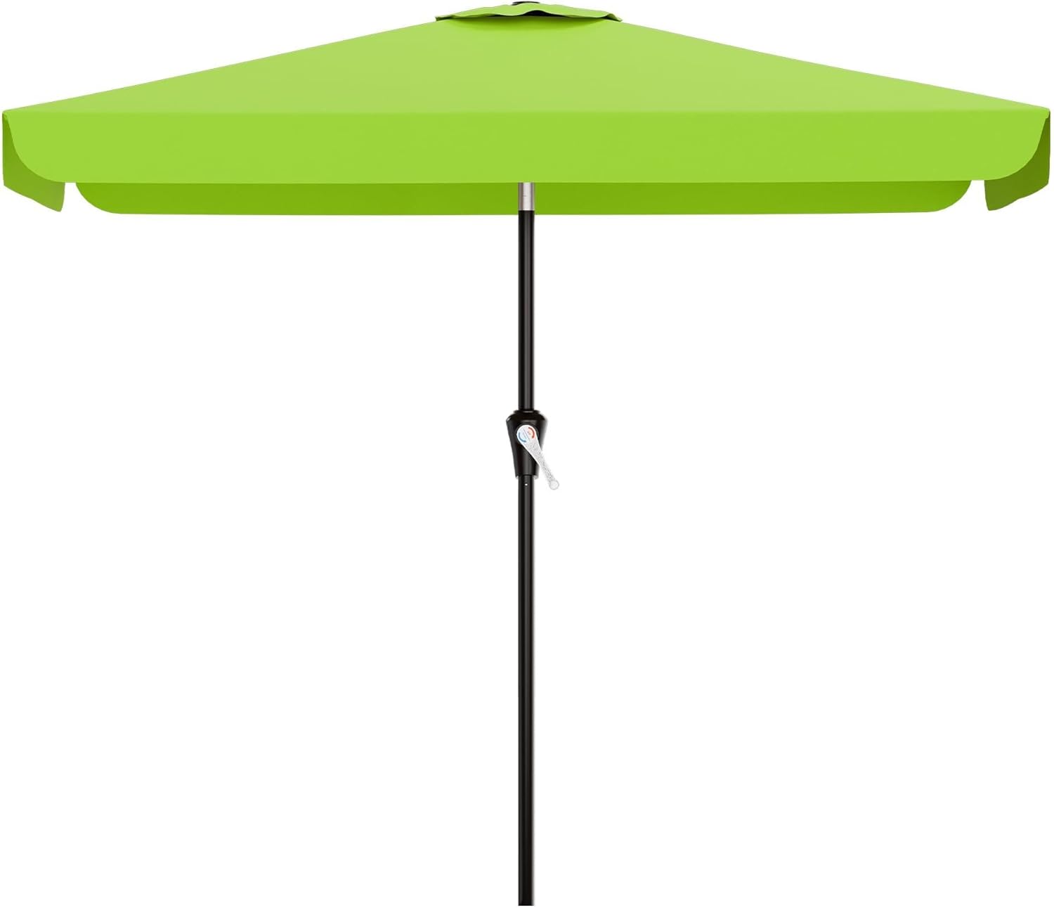 AreShark 6.5 x 10 FT Rectangular Valance Patio Umbrella, Outdoor Umbrella with Tilt and Crank, Market Table Umbrellas W/ 6 Ribs UV Protection for Garden, Deck, Backyard Pool, Apple Green