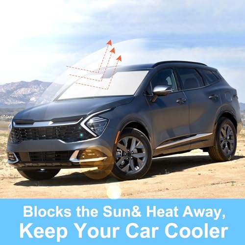 Image of Windshield Sun Shade Custom Fit for 2023 2024 2025 2026 Kia Sportage Accessories Foldable Sunshade Sun Blocker Protect Car from Sun Rays & Heat Damage Keep Your Car Cooler