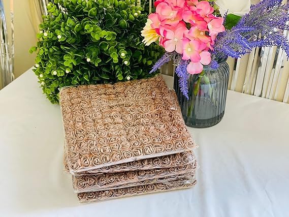 Witty Cuties Artificial Flowers Brown Artificial Roses Foam Flowers Real Looking Fake Foam Roses for Crafting Decoration DIY Wedding Bouquets Bridal Shower Flower Decoration Pack of 1 (144pcs) - Image 4