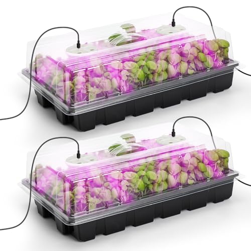 MIXC Seed Starter Tray with Lights, 2 Packs Mini...