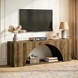 Tribesigns 63' TV Stand for 55/60/65/75 Inches TV, 2-Tier Farmhouse Television Stands with Arched Open...