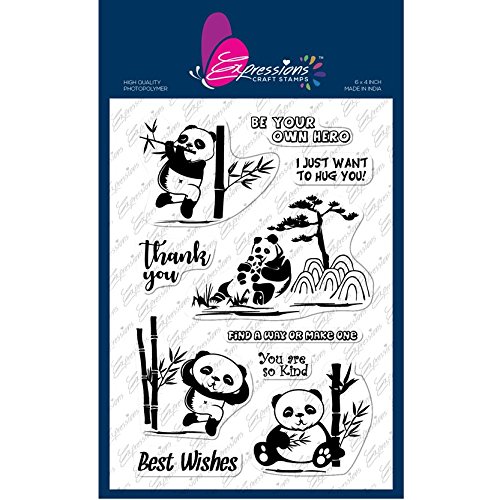 Panda Clear Art & Craft Photo Polymer Stamp Set for DIY Greeting Card Making, Scrapbooking & Colouring
