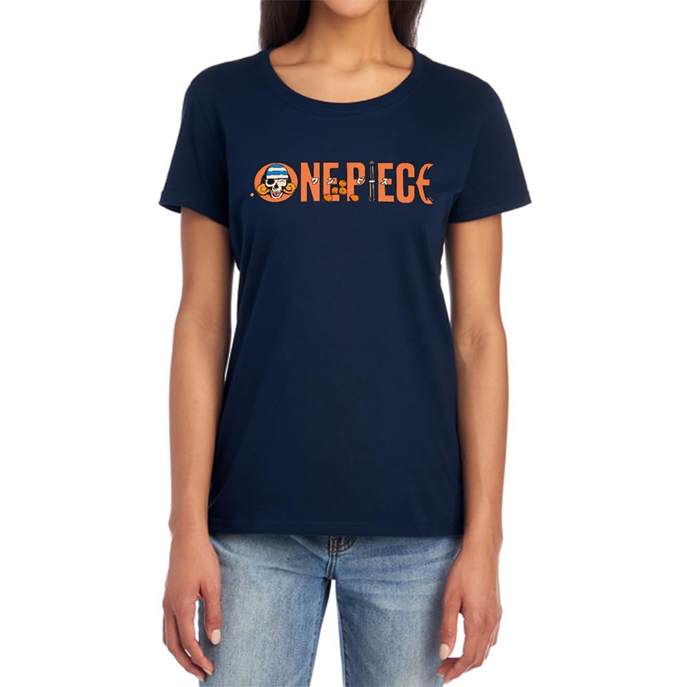 One Piece Nami Orange Tangerines Logo Womens T-Shirt, Navy, XX-Large