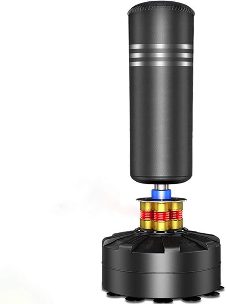 Freestanding Punching Bag Heavy Boxing Bag with Suction Cup Base for Adult Kids Women Men Stand Kickboxing Bags Kick Punch Bag/Black (Size : Height 175cm)