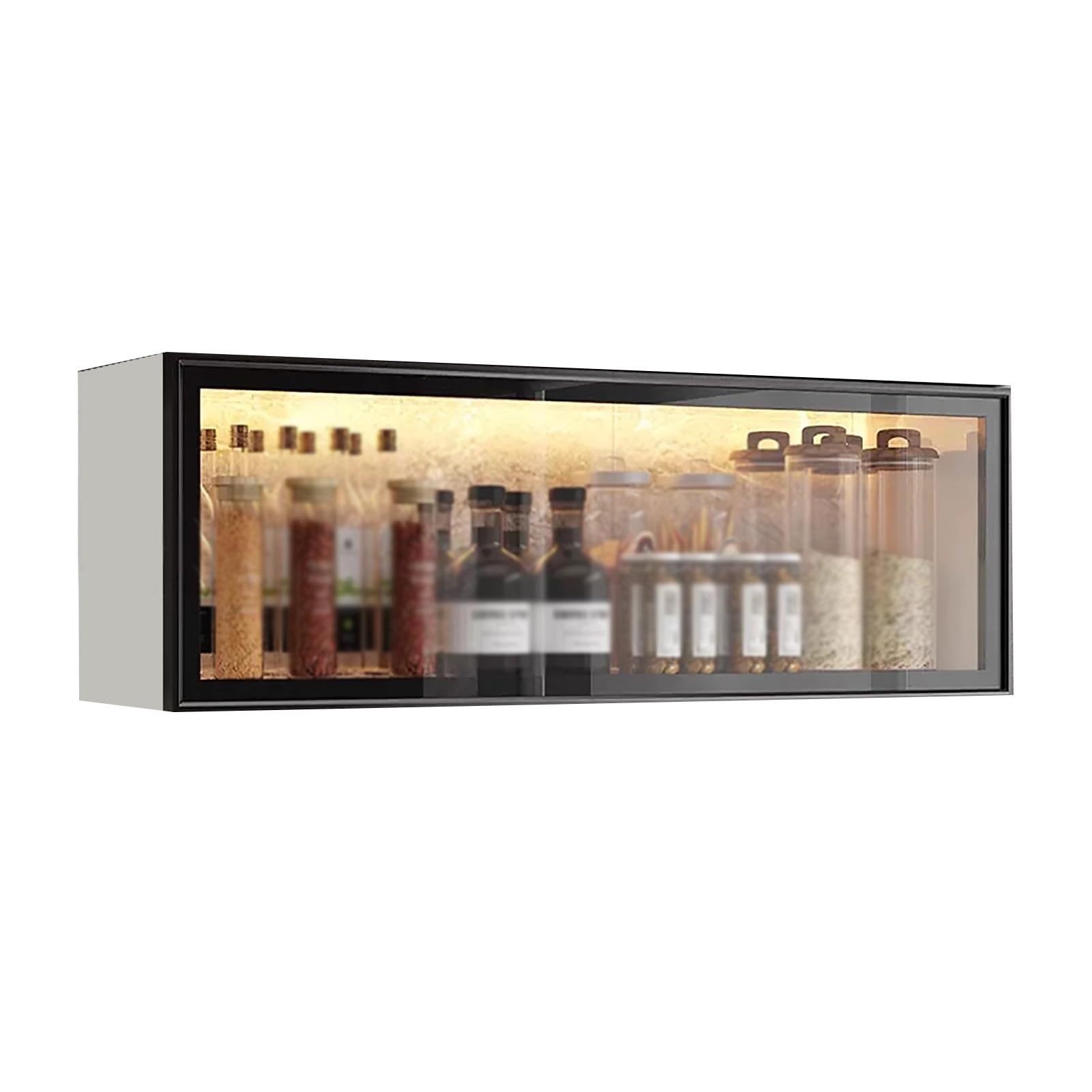 BHGFYXBS Wall Mounted S Display Cabinet For Kitchen & Dining Room Gray White Pantry Sto With Doors Drill Free Installat 50X32X19Cm Slish & Space Saving,White-A-50X32X19Cm,White-a-50x32x19cm