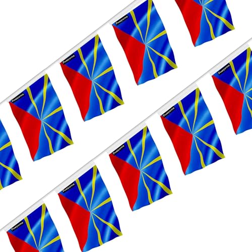 Guirlande drapeau Réunion en tissu de 20 pièces pour vos repas de famille