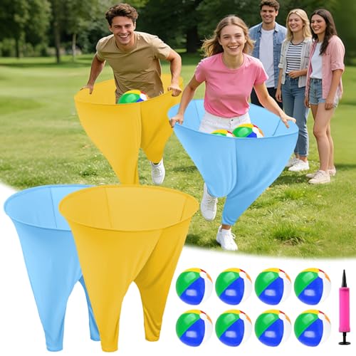 WUPIOS Granny Pants Party Game 2-Pack Outdoor Games for Adults and Family Large Backyard Games Includes 8 Bouncy Balls and 1 Air Pump Fun Outdoor Tossing Game for Backyard Party Field Days Beach