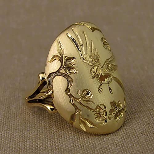 Vintage Exquisite Elegant Bird and Flower Engagement ring Decorative Women ring for Party Creative2