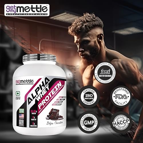 Image of Getmymettle Alpha Whey Protein 907g Kesar Pista Delight, BCAA Blueberry, 250g - Premium Whey for Muscle Building, Enhanced Recovery, Digestive Enzymes