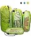 Raqpak Stuff Sack Set of 4 Lightweight Travel Drawstring Bags for Luggage and Outdoors (Mixed-L/M/S/xs, Green)