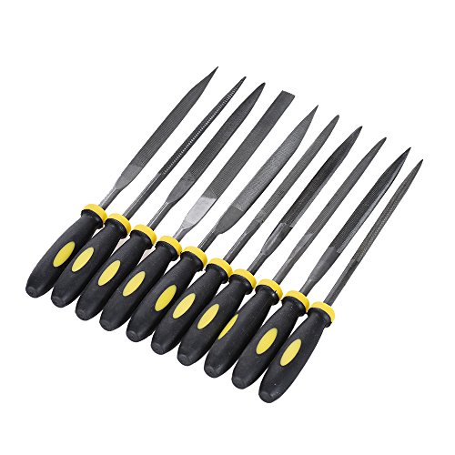 RuleaxAsi 10 pcs Guitarra Fret Nut Saddle Slot Pickguard Moagem Grupo de Arquivos de Manutenção Conj