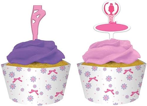 12 unidades de decoraciones para cupcakes y envoltorios de tazas para hornear, tutú muy divertido