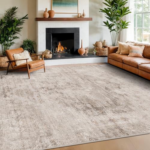Hazo Haus Farmhouse Area Rugs for Living Room, 8x10 Washable