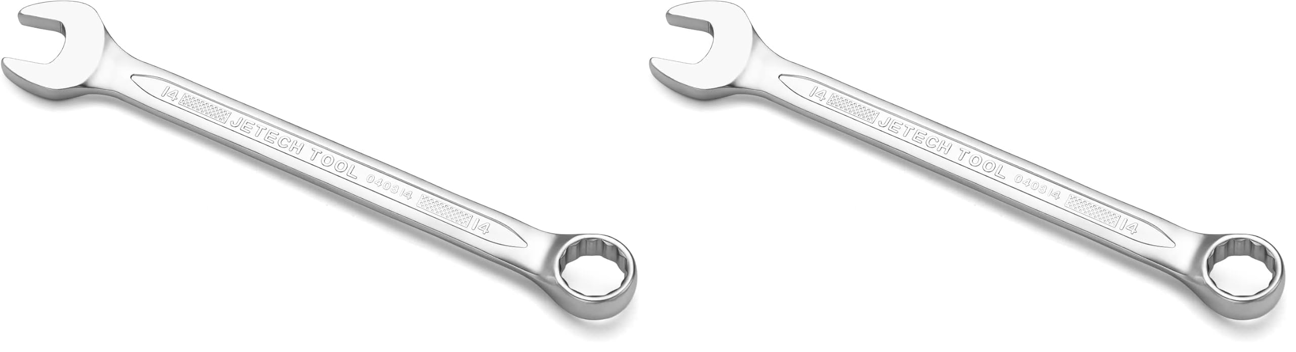 Jetech 14mm Combination Wrench - Industrial Grade, Chrome Vanadium Steel, Sand Blasted Finish, Precision Machined 12-Point Opening, Off-Corners Design, 15-Degree Offset (Pack of 2)