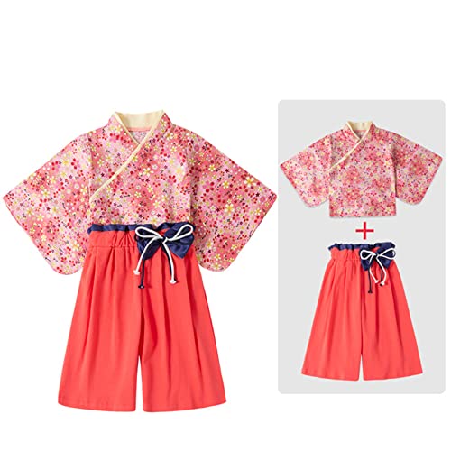 Kimono Robes and Pants Sets for Girls Boy Japanese Kimono for Kids Cotton Kimono Top, Pant Toddler Girls Spring3