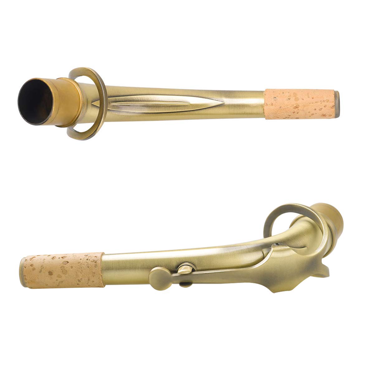 Btuty B66 Sassofono Contralto Sax Curva Collo Ottone E-flat Alto Sax Gomito 24,5 mm Ugello con Pad in Pelle Professionale Parte di Ricambio Sax Isolante Calore
