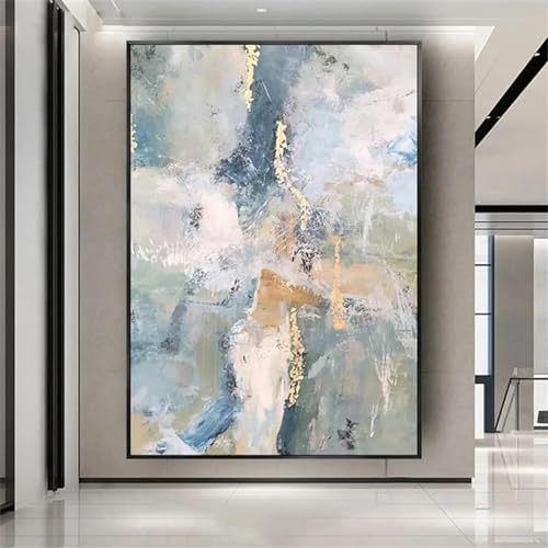 Tableau mural abstrait doré pour moderniser un mur vide avec cadre 50x70