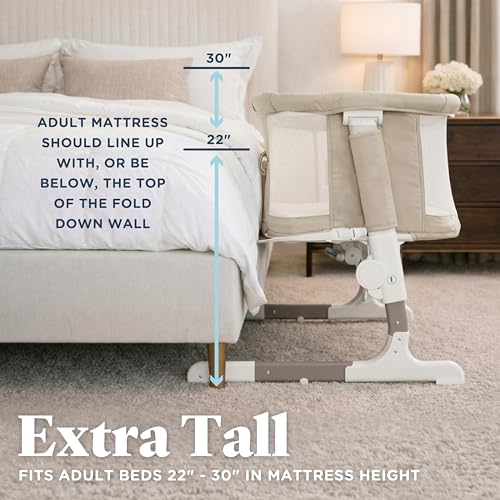 Image of Baby Delight Beside Me Dreamer Bassinet | Bedside Sleeper | 8-Position Height Adjustment | Organic Sesame