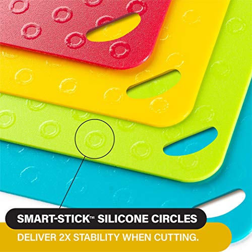 Bellemain Extra Thick Flexible Plastic Cutting Board Mats Non-Skid With Food Color Codes (Set Of 4) (15"X11") #TOP1